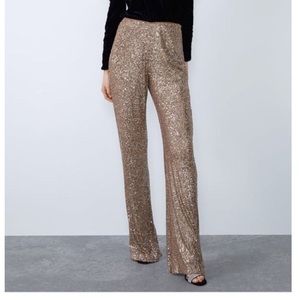 Zara Gold Sequin Pants